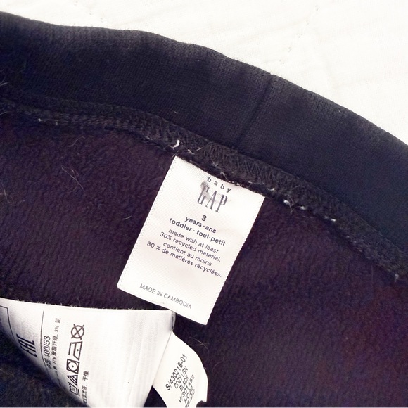 3 Years GAP Kids Black Leggings Fleece Lined - Picture 2 of 3